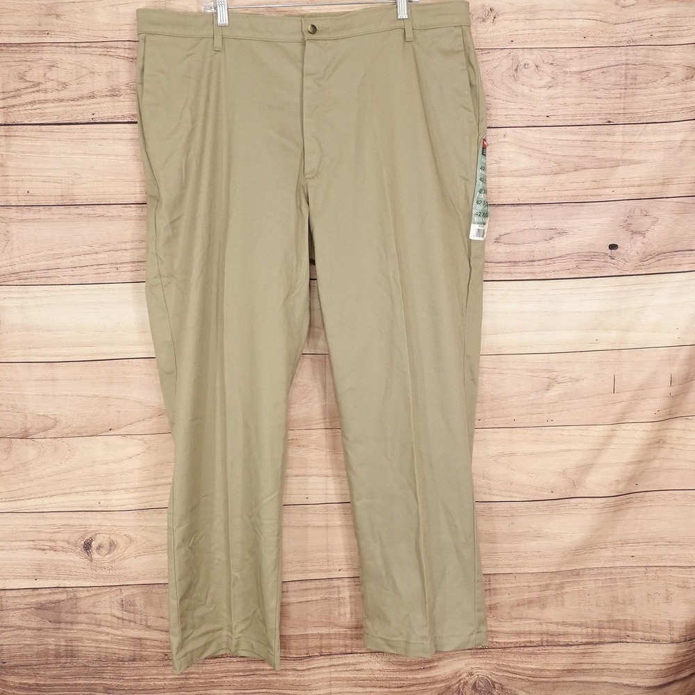 New! Wrangler Khaki Pants Mens 42x30 Beige Comfort Solutions Series